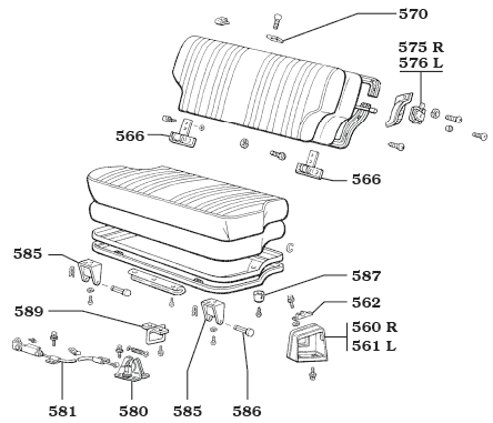 1968-7/80 FJ55 Front Seat Assembly