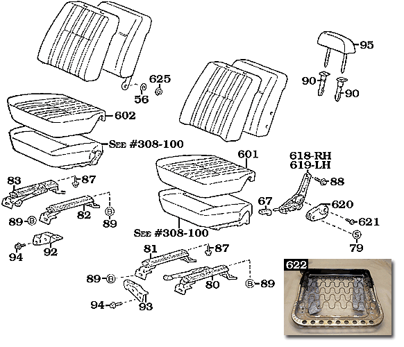 8/80-1/90 60 & 62 Series Front Seats Assembly