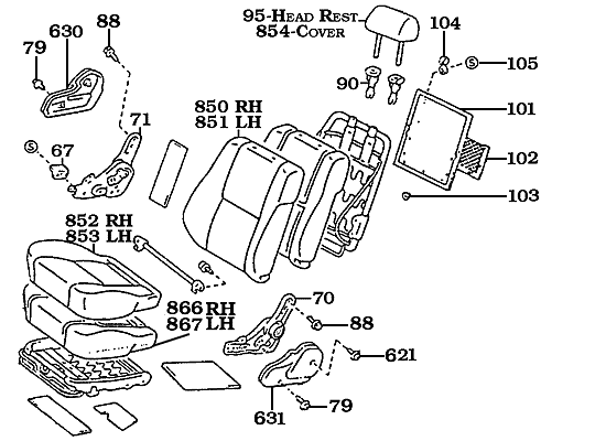 1/90-1/98 80 Series  Front Non-Electric Seat Assembly