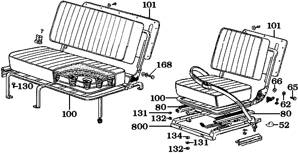 1963-9/71 40 Series &mdash; Front Bench Seat Assembly