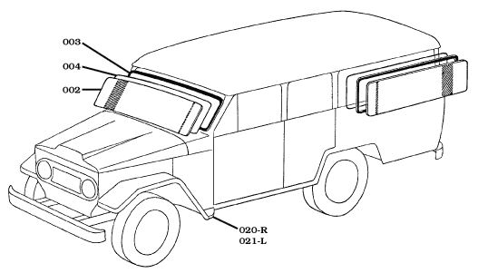 SOR FJ45LV Windshield and Running Board Assembly