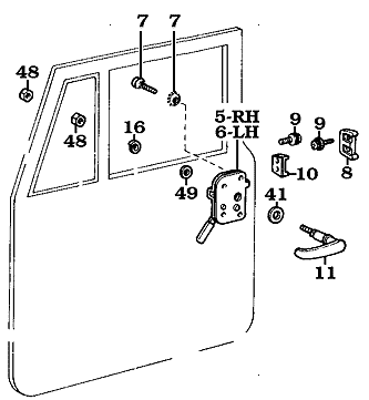 1968-1974 FJ40 and FJ45 Land Cruiser Front Door Regulator Assembly