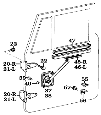 1968-1974 FJ40 and FJ45 Land Cruiser Window Regulator Assembly