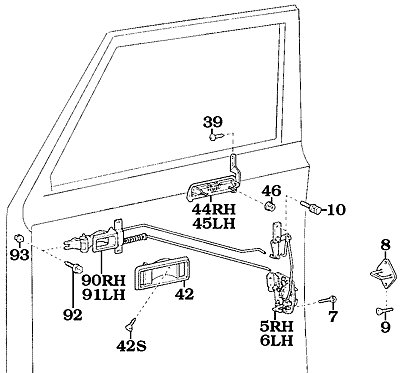 Front Door 1975-1984 Door Regulator