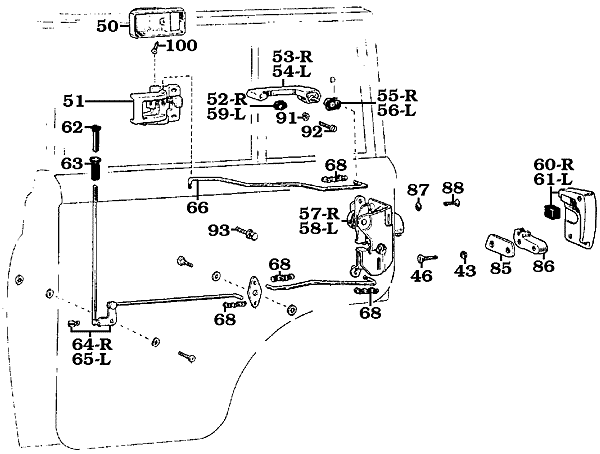 FJ55 Rear Passenger Door Regulator