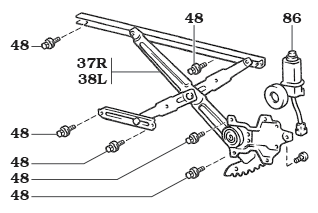 Front Window Regulator with Power Windows