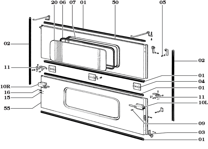 FJ40 Bi-Fold Lift-Up Door Assembly