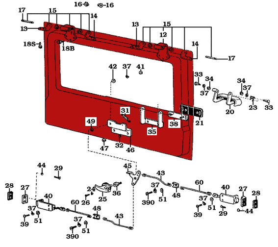 Inner Lift-Up Door Handle Assembly