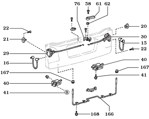 UZJ100 Land Cruiser Tailgate Hinges, Handles and Latches