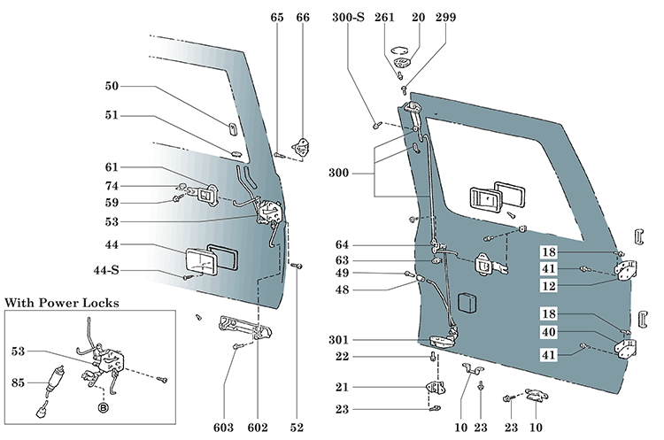 Ambulance Style Door Latche and Hinge Assembly