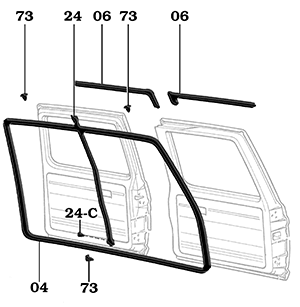 60 Series Ambulance Style Rear Door Weatherstrip