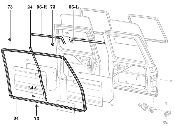 Ambulance Style Door Weatherstrip Assembly