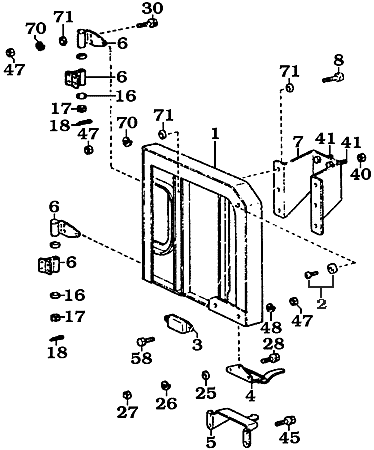1958-9/71 FJ40 Spare Tire Carrier Assembly