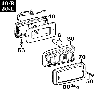 10/69-1984 FJ40 Rear Side Marker Assembly