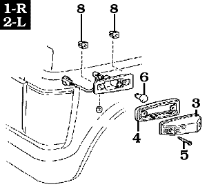 8/80-1/90 FJ60  and FJ62 Front Side Marker Light Assembly