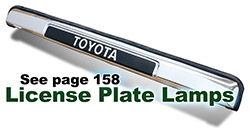 60 and 62 Series License Plate Lamp and Toyota Emblem
