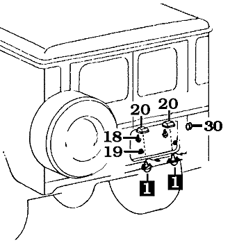 2/74-1984 FJ40 License Plate Lamp Position