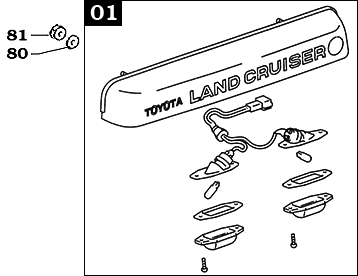 80 Series Ambulance Doors License Plate Lamp Assembly