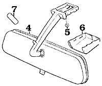 8/80-1990 Fj60 and FJ62 Rear View Mirror Assembly