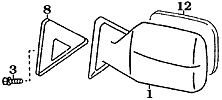 80 Series Side Mirror Assembly