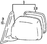 100 Series Land Cruiser Side Mirror Assembly