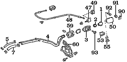 1/90-1/98 80 Series Fuel Fill Neck Assembly