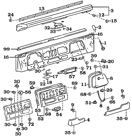 FJ40 and FJ45 Dash Assembly