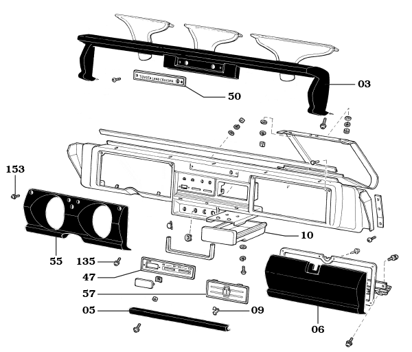 1968-9/72 FJ55 Dash Assembly