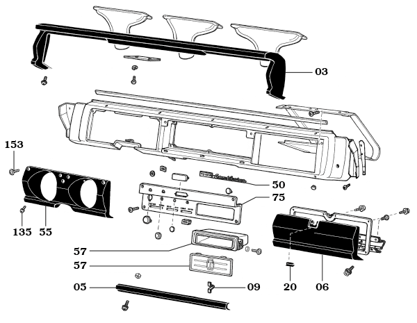 9/72-7/80 FJ55 Dash Assembly
