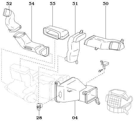 FJ80 Heater Duct  Assembly