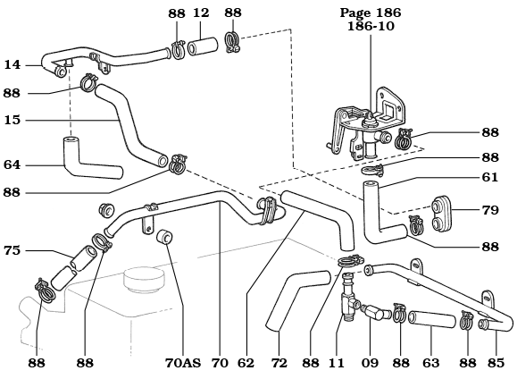 FJ60 Engine Compartment Heater Hoses Pipes and Valves