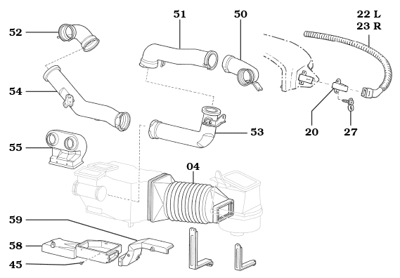 FJ60 and FJ62 Heater Duct Assembly