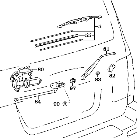 100 Series ear windshield wiper assembly