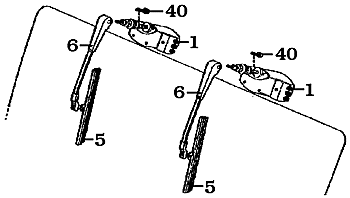 1962 to 1967 FJ40 and FJ45 windshield Wiper Assembly