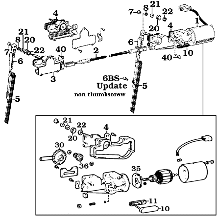 968 to 1974 FJ40 windshield wiper assembly