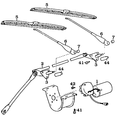 September 1971 to September 1977 FJ55  windshield wiper assembly