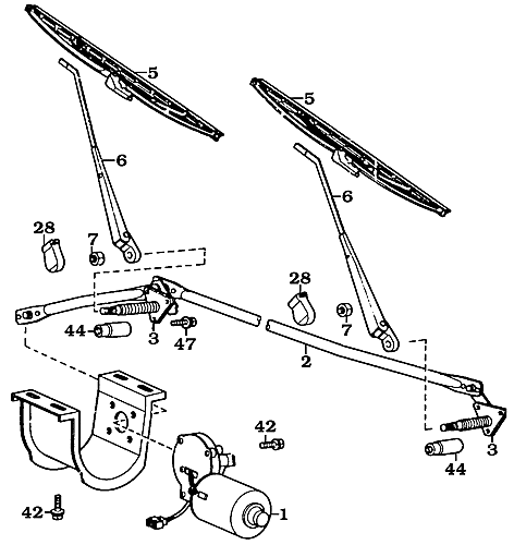 September 1977 to July 1980 FJ55 Windshild wiper assembly