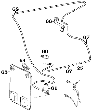 60 and 62 Series Rear Washer Assembly