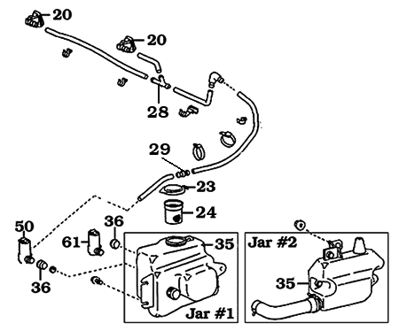 1/90-8/92 80 Series Front Windshield Washer Assembly