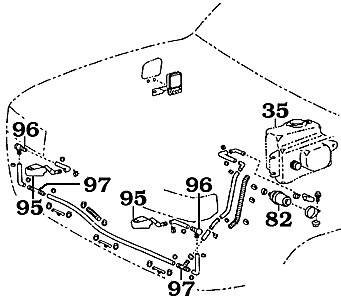 1/90-8/92 80 Series Headlight Cleaner Assembly