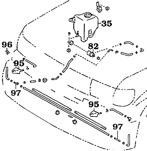 8/92-1/98 80 Series Headlight Cleaner Assembly