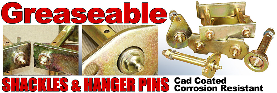 Greasable shackles and shackle pins