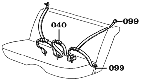 3/69-1/76 Front FJ55 Seat Belt Diagram