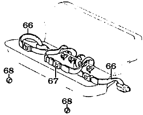 8/80-8/88 60 & 62 Series Rear Seat Belt Diagram